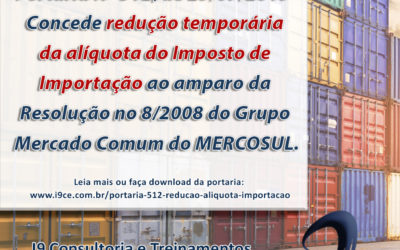 Informativo: Redução temporária da alíquota do Imposto de Importação