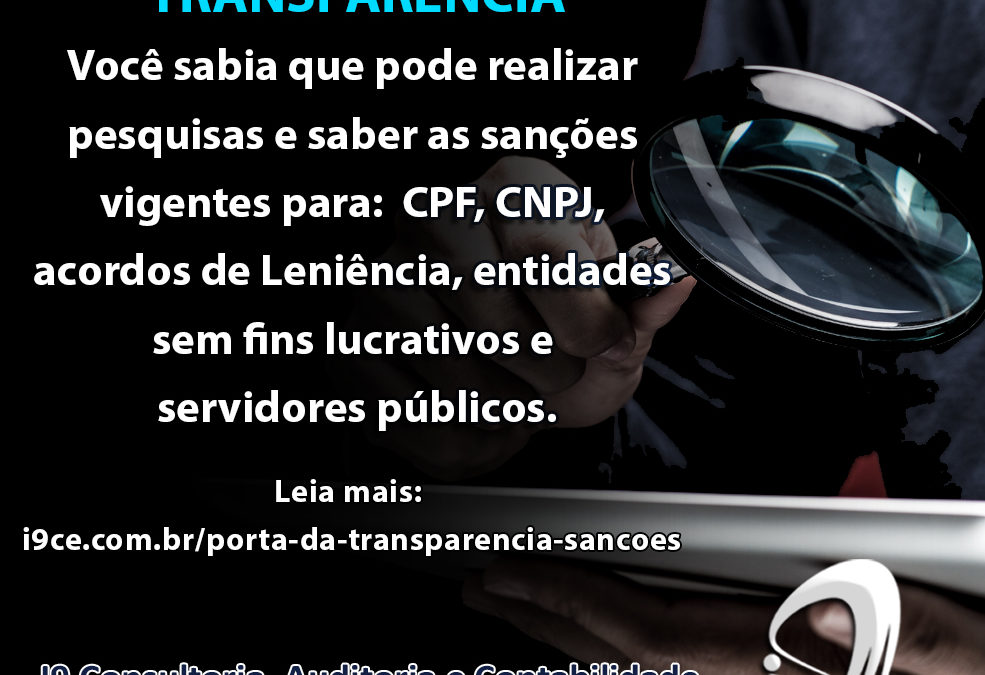 Porta da Transparência – Pesquise sobre as empresas e sanções