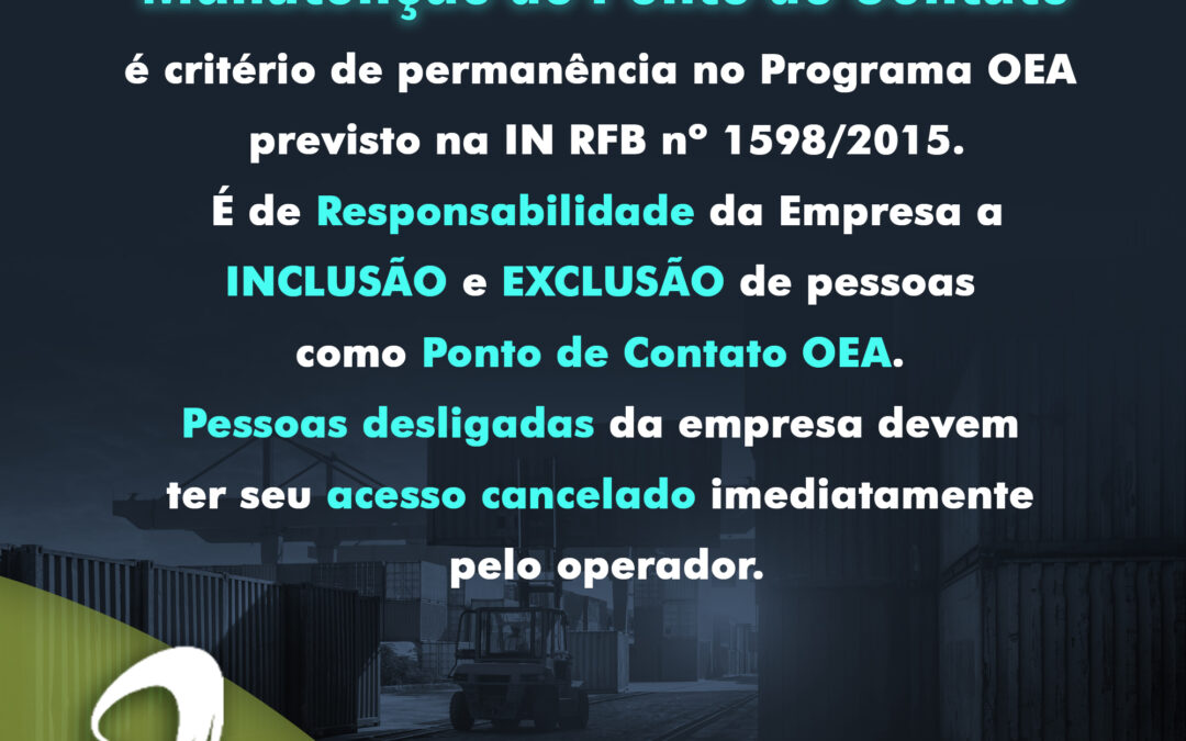 Comunicado-OEA: Viu algo suspeito? Avise seu Ponto de Contato RFB