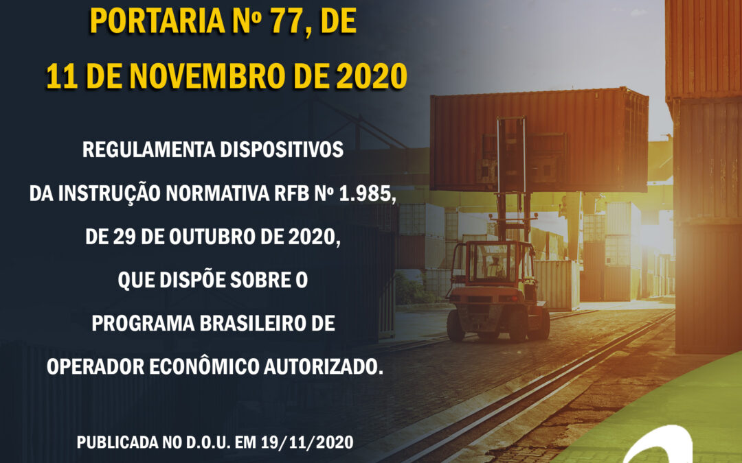 OEA – COANA – PORTARIA Nº 77, DE 11 DE NOVEMBRO DE 2020