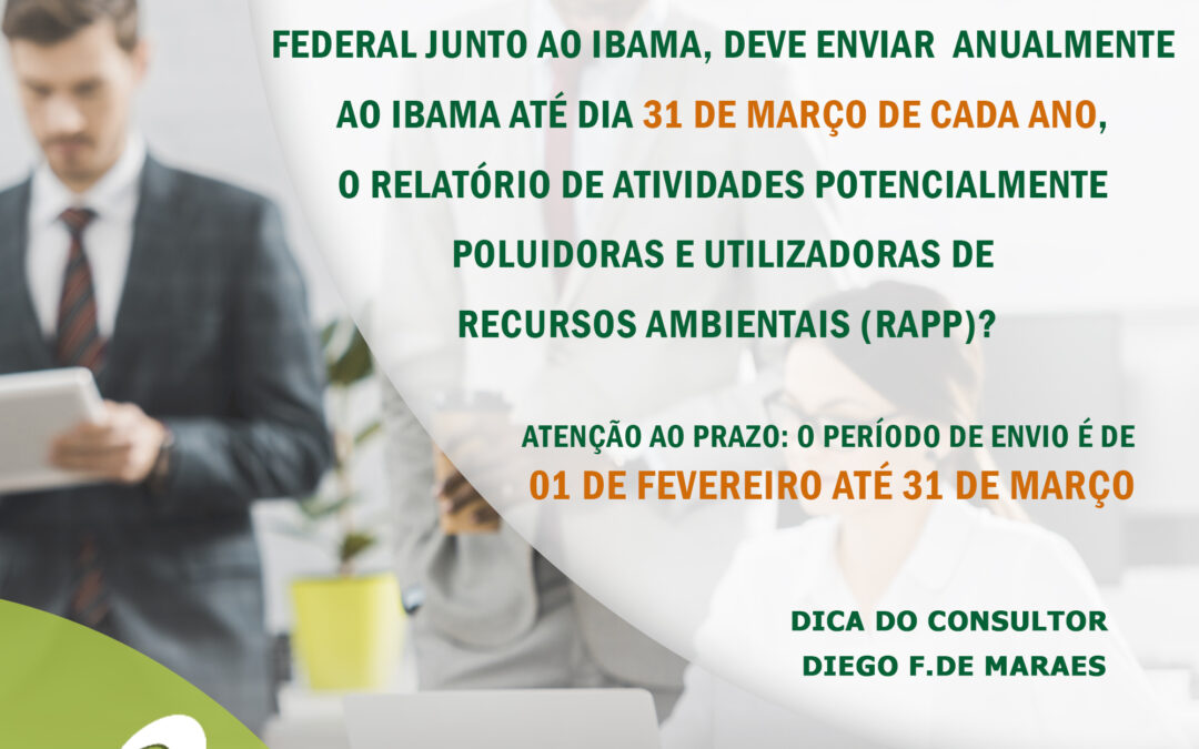 RAPP: Entrega de Relatório Anual ao IBAMA