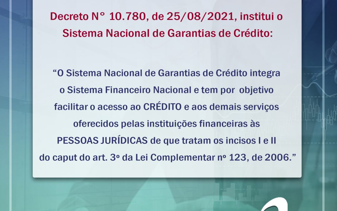 Notícia: Decreto Nº 10.780 – Institui o Sistema Nacional de Garantias de Crédito