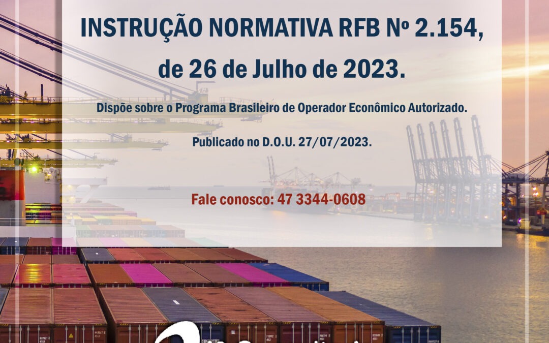 OEA – Atualização: Instrução Normativa 2.154 de 26/07/2023
