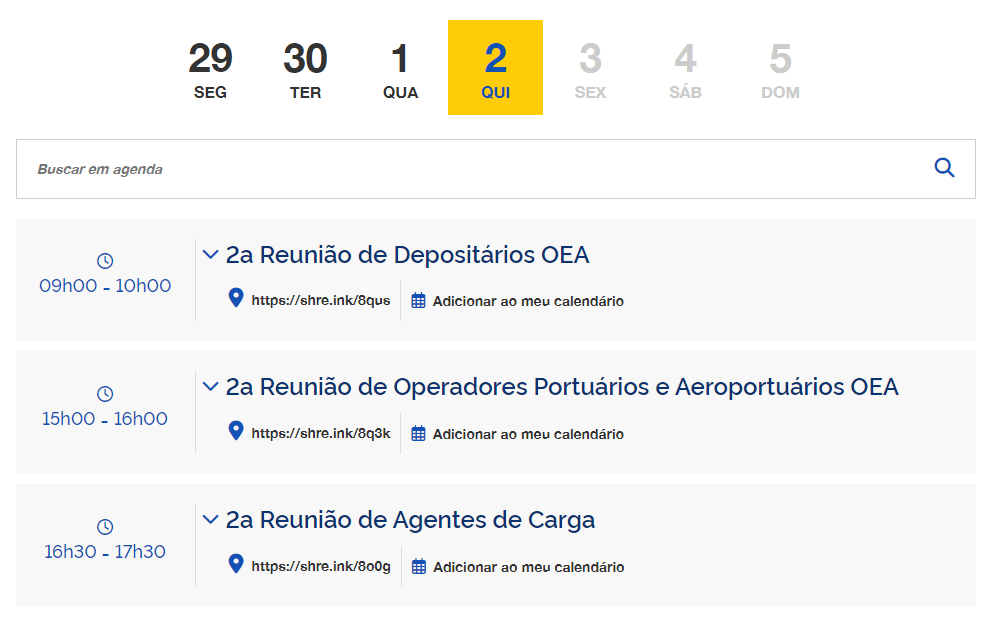 Calendário de Reunião – OEA – Maio 2024